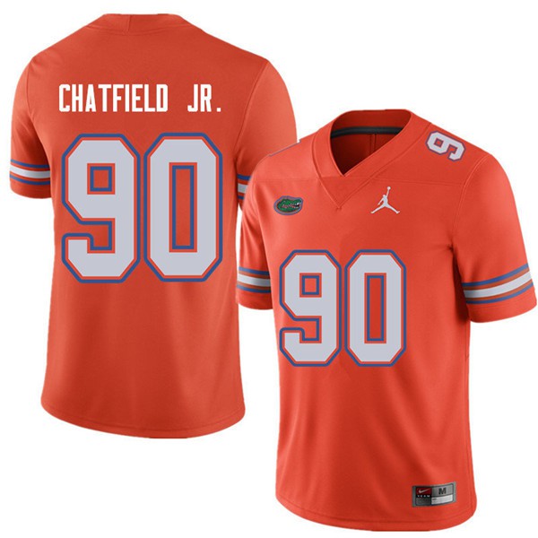 Jordan Brand Men #90 Andrew Chatfield Jr. Florida Gators College Football Jerseys Orange